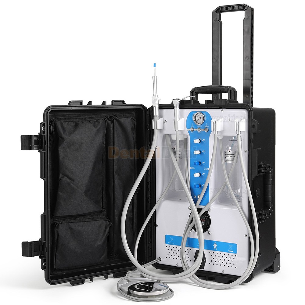 Greeloy GU-P204S Portable Dental Unit with Compressor+ Suction+ Triplex Syringe
